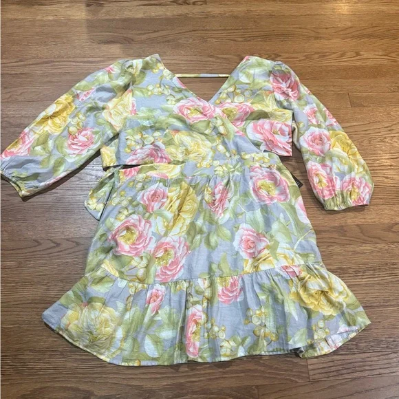 Express Floral Wrap Dress - Picture 3 of 5